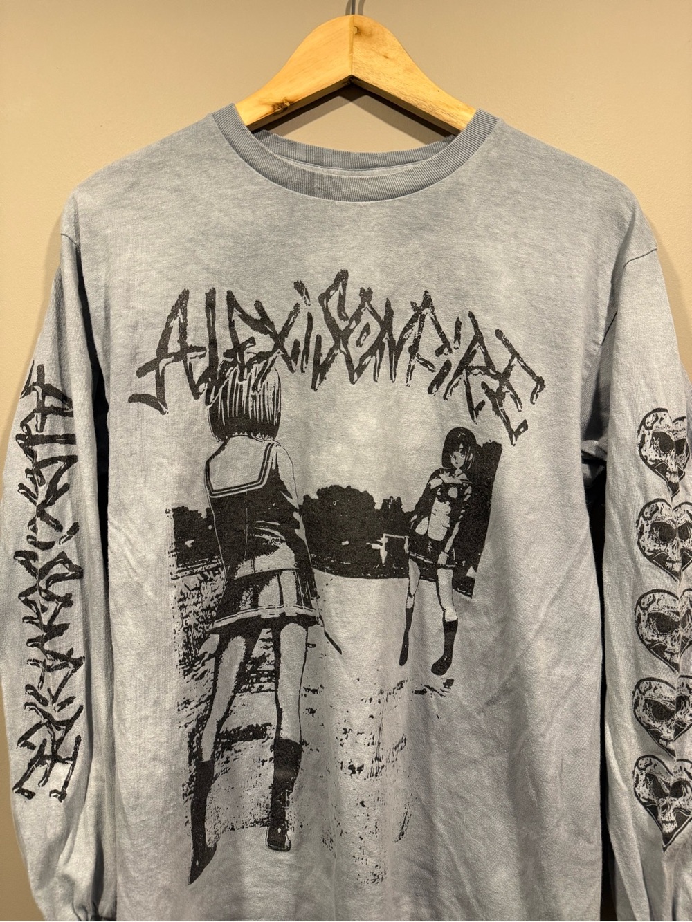 Alexis On Fire Rock band Light blue Graphic Long sleeve shirt w/ Anime Print - Picture 2 of 6